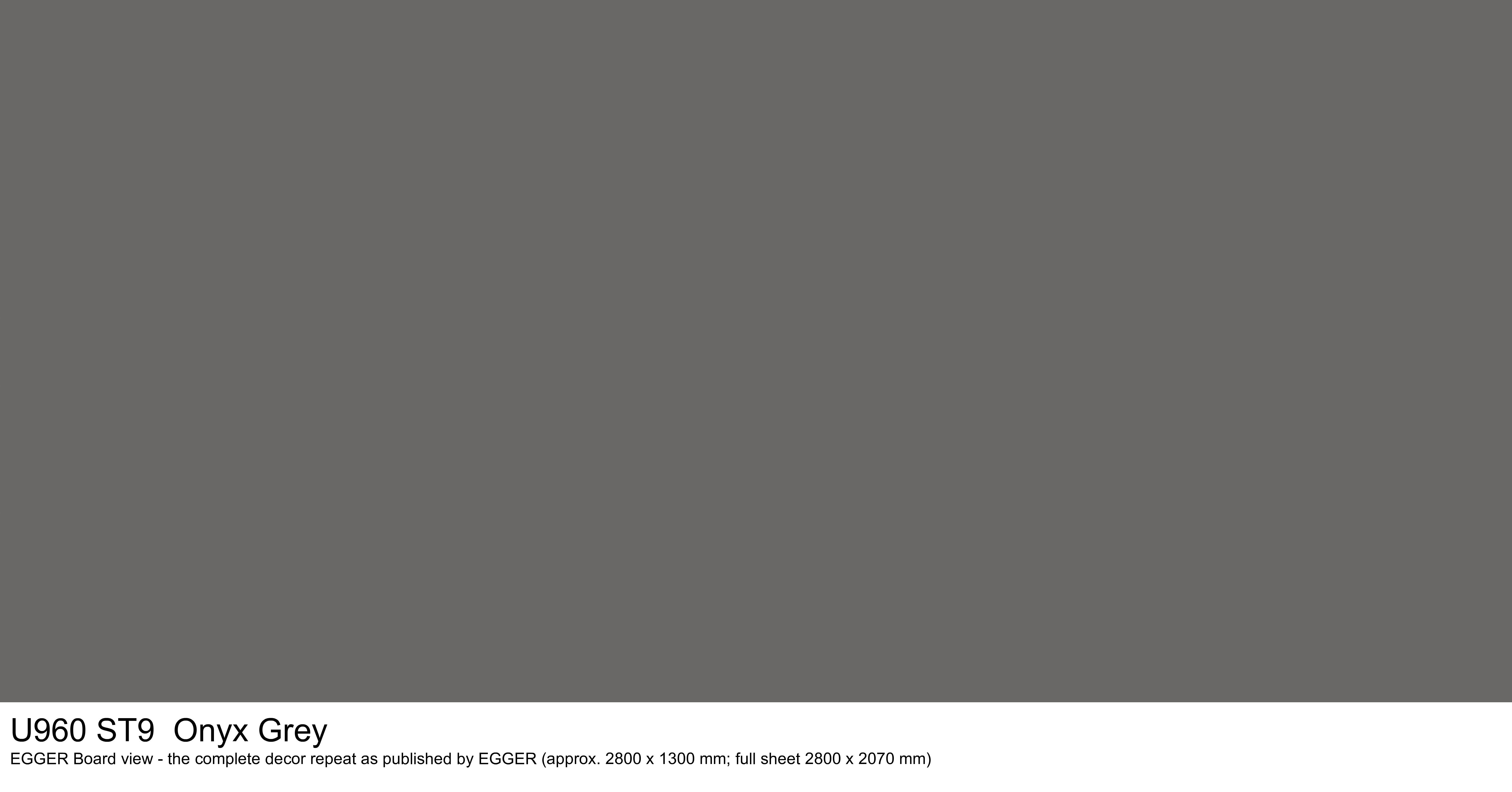 U960 ST9 Onyx Grey - EGGER Board view, complete decor repeat