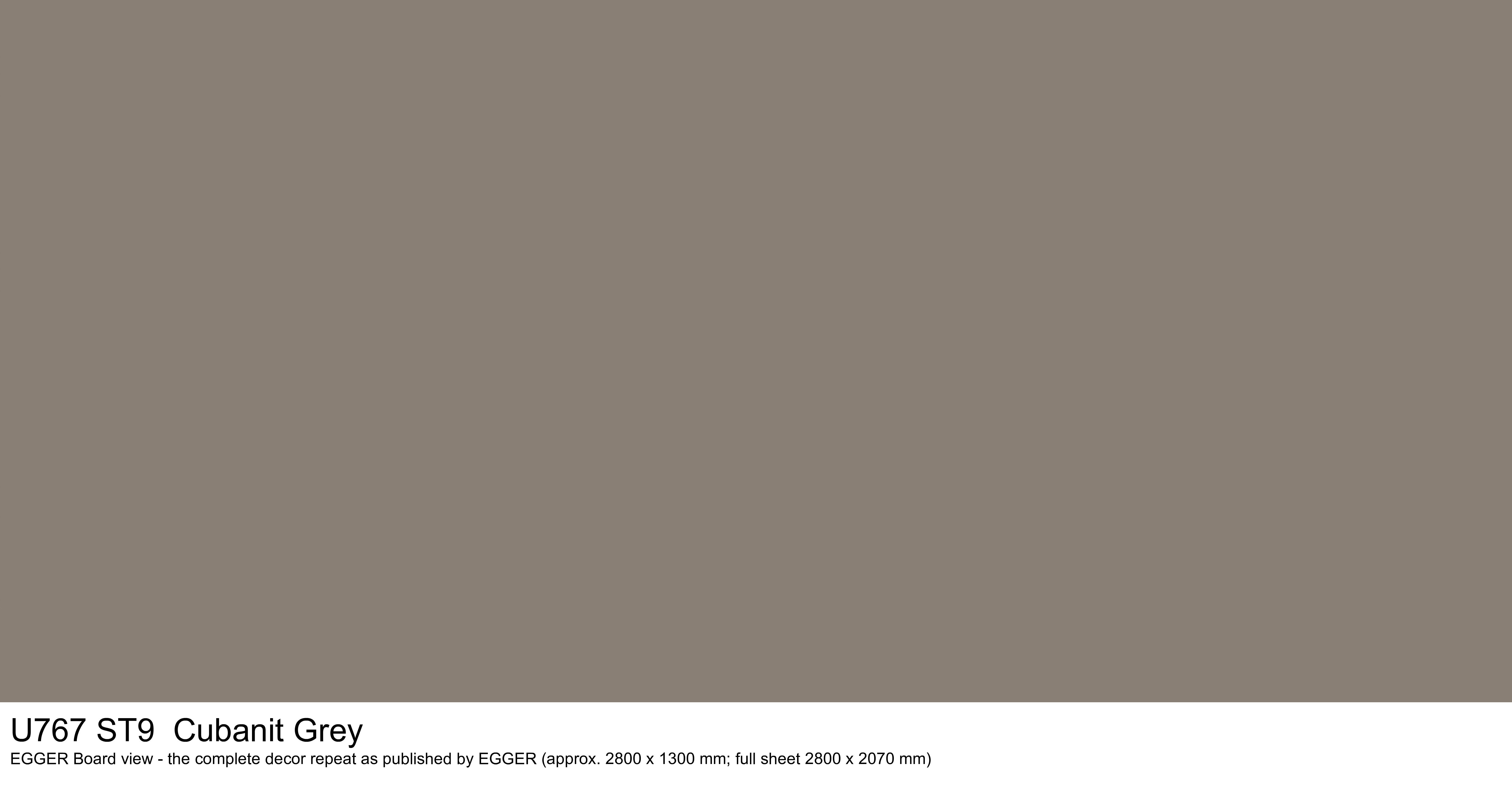 U767 ST9 Cubanit Grey - EGGER Board view, complete decor repeat