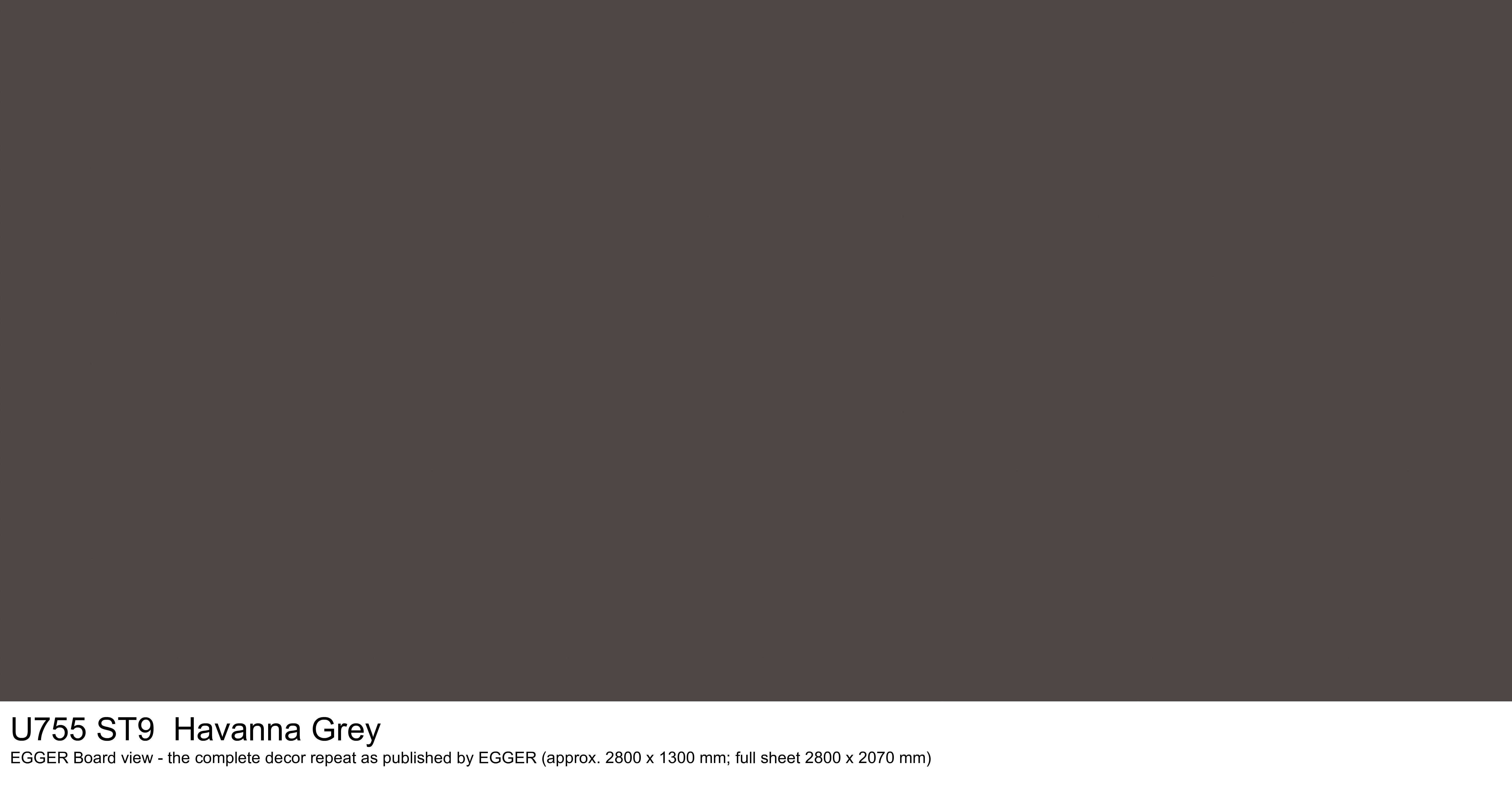 U755 ST9 Havanna Grey - EGGER Board view, complete decor repeat