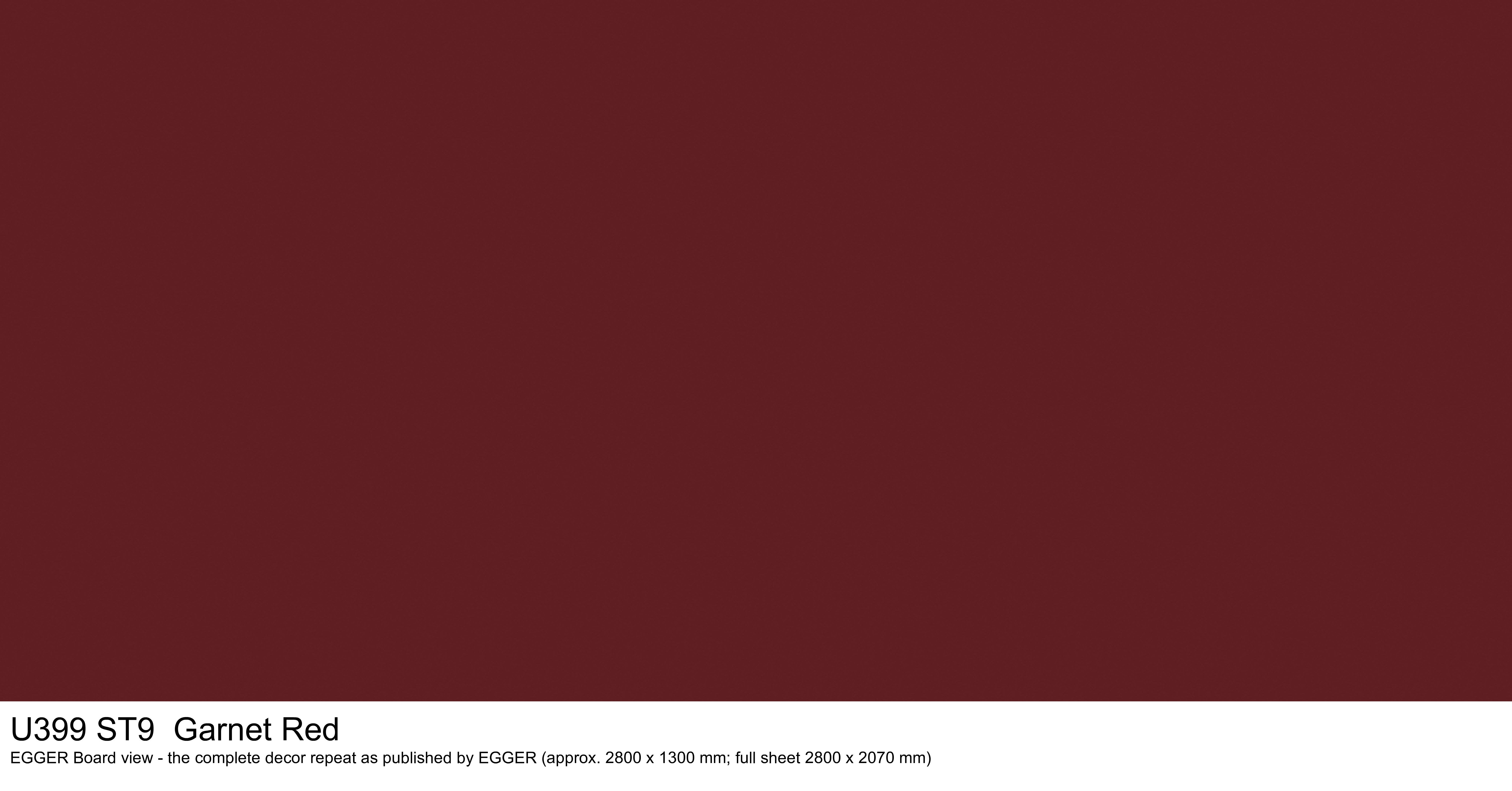 U399 ST9 Garnet Red - EGGER Board view, complete decor repeat