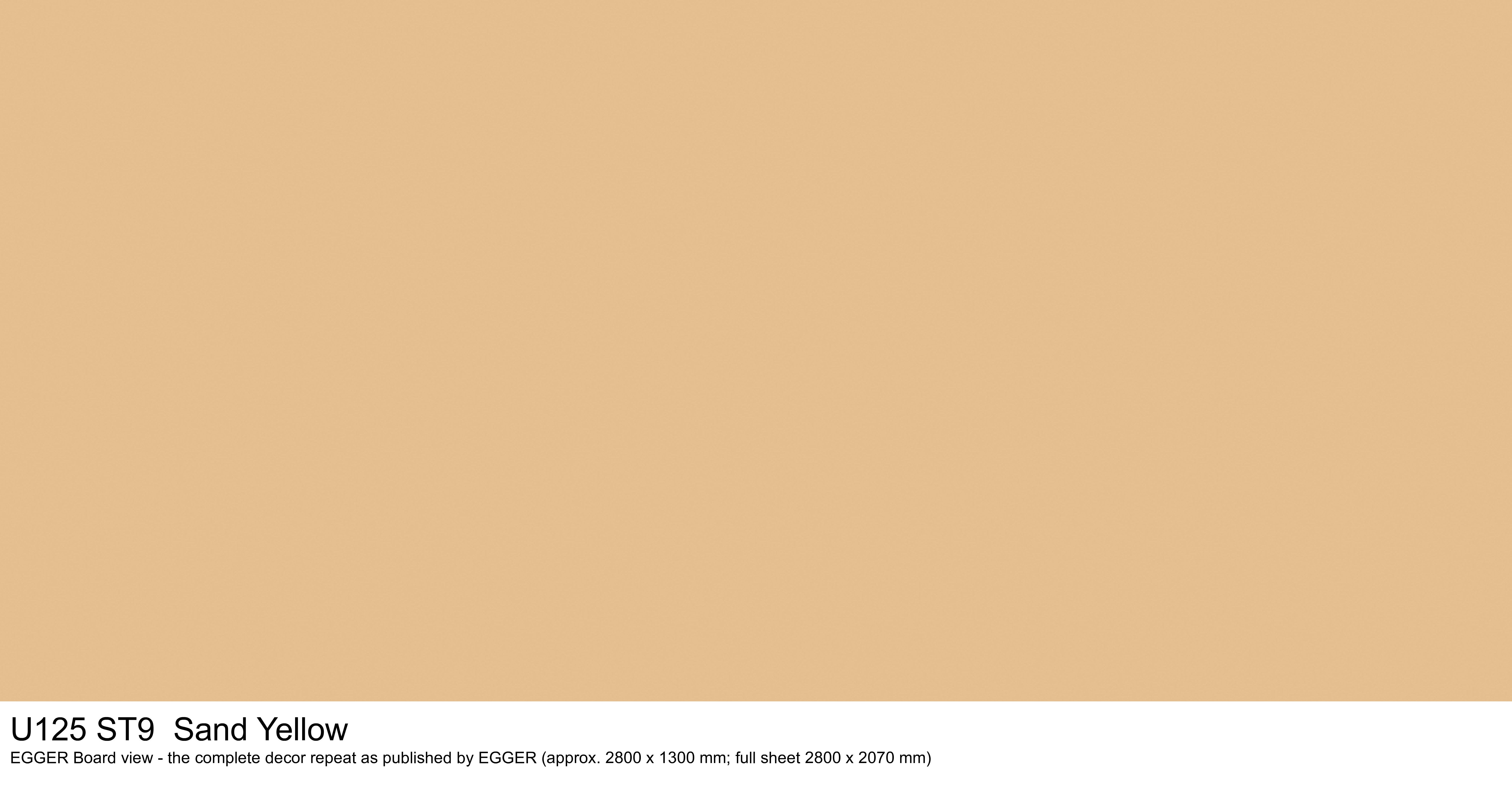 U125 ST9 Sand Yellow - EGGER Board view, complete decor repeat