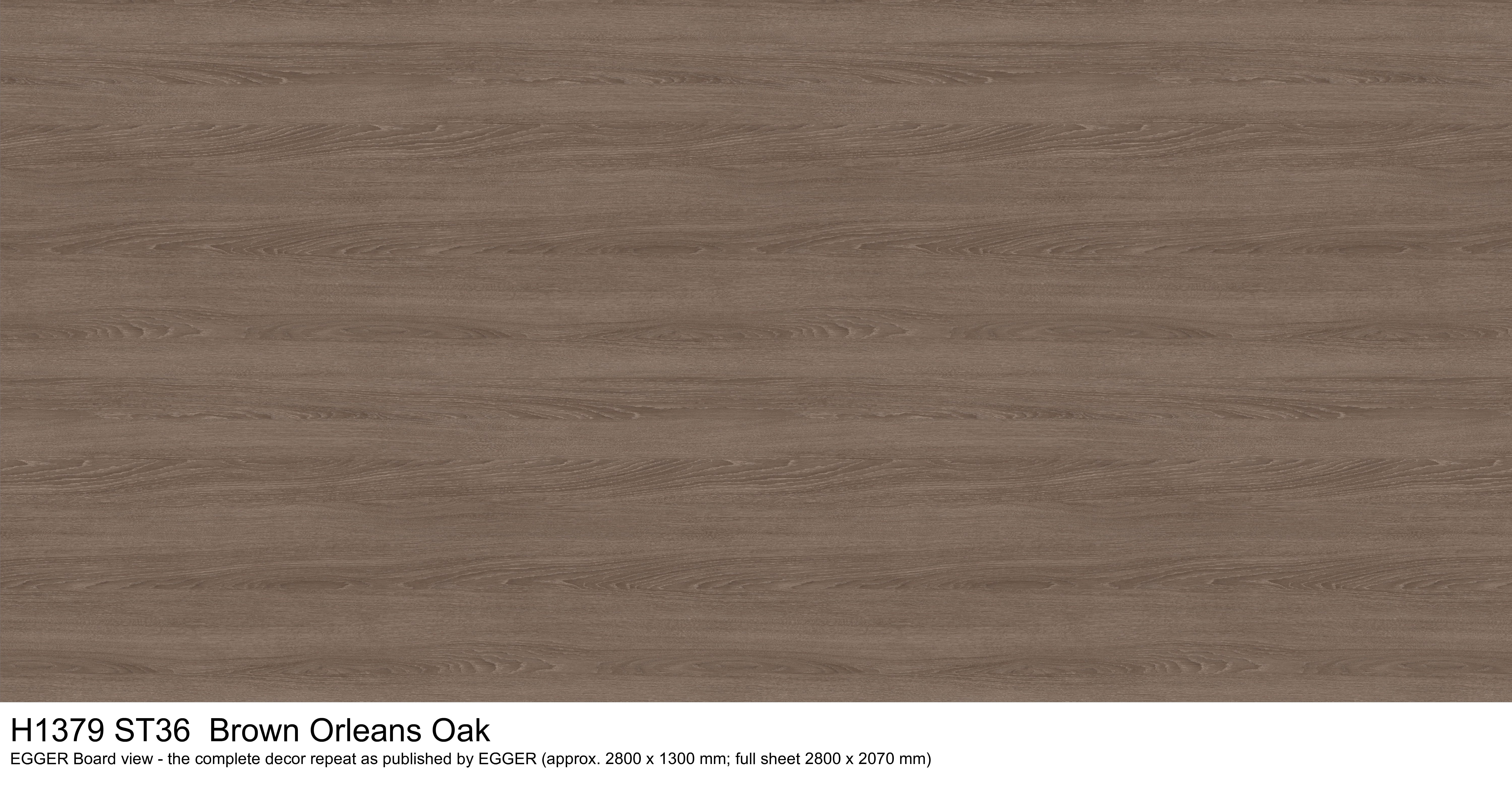 H1379 ST36 Brown Orleans Oak - EGGER Board view, complete decor repeat