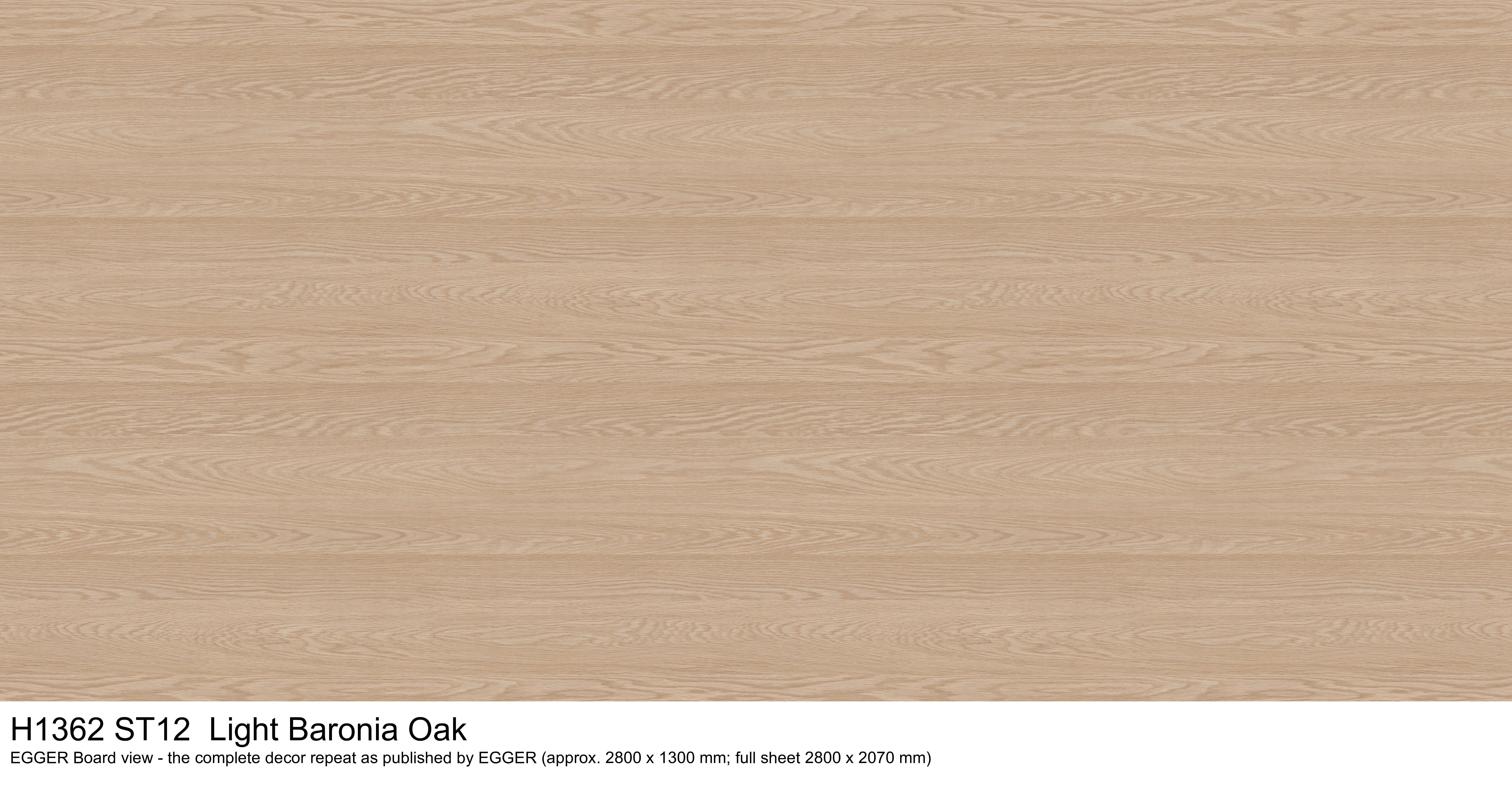 H1362 ST12 Light Baronia Oak - EGGER Board view, complete decor repeat