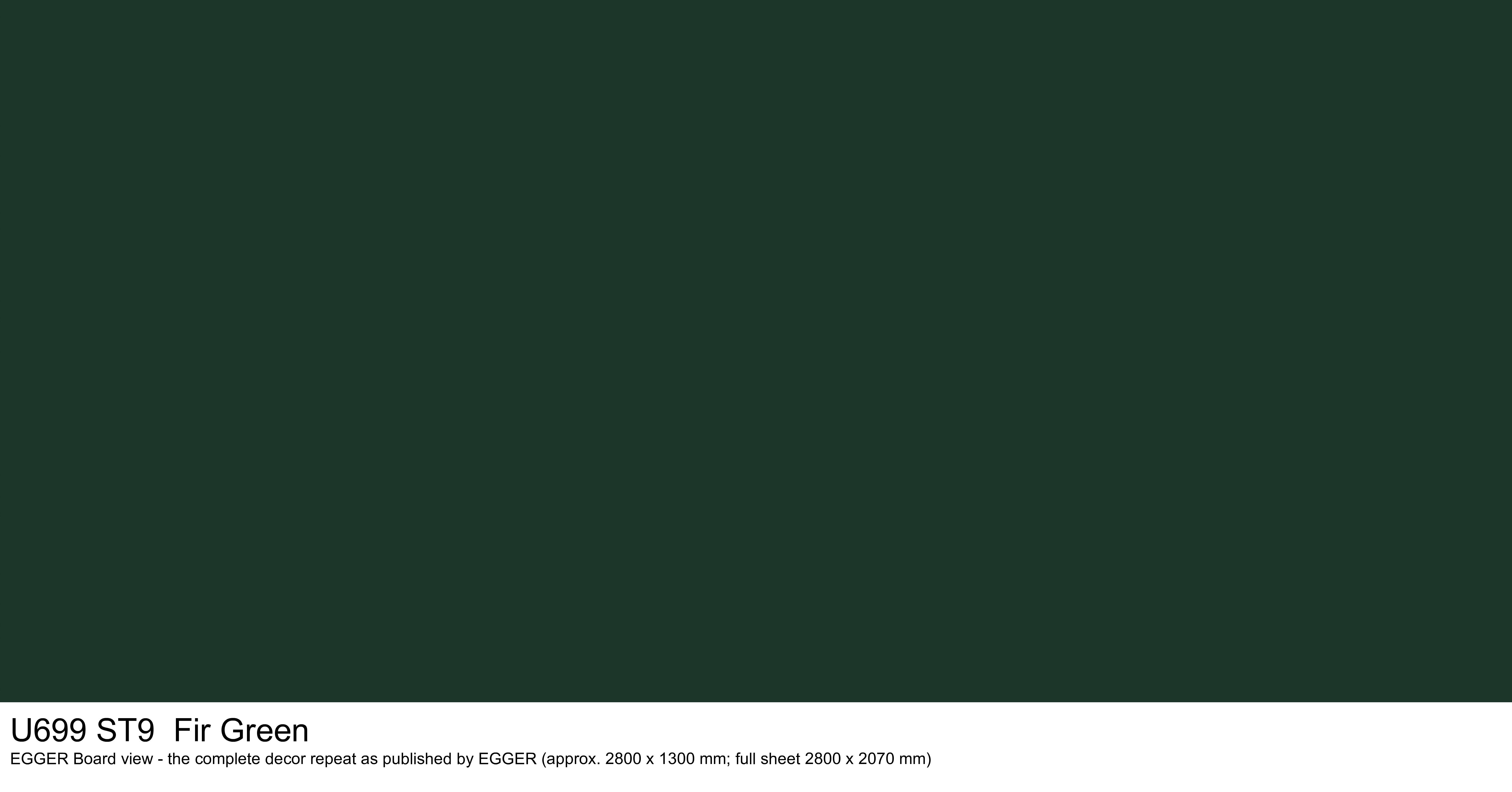 U699 ST9 Fir Green - EGGER Board view, complete decor repeat