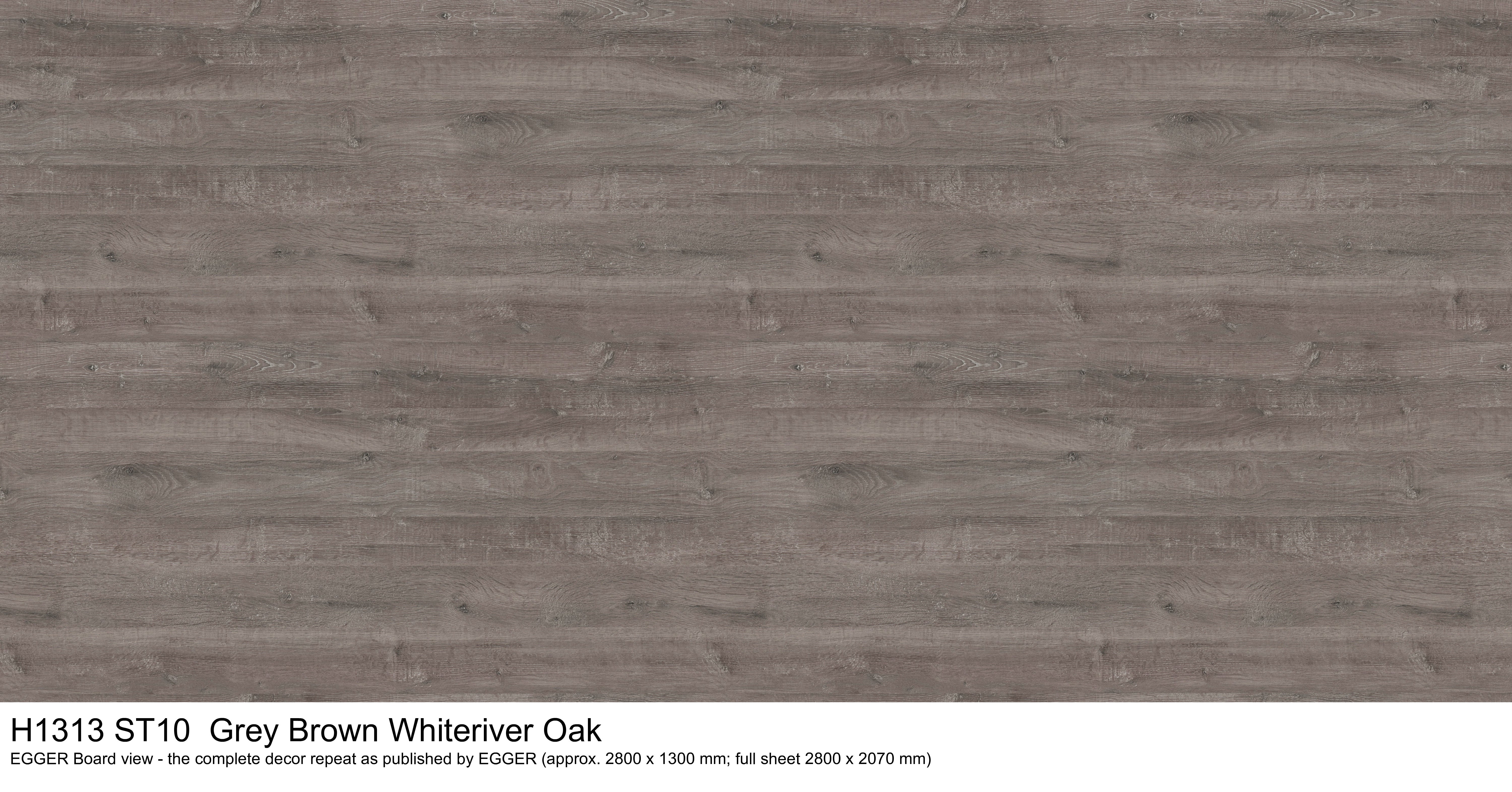 H1313 ST10 Grey Brown Whiteriver Oak - EGGER Board view, complete decor repeat