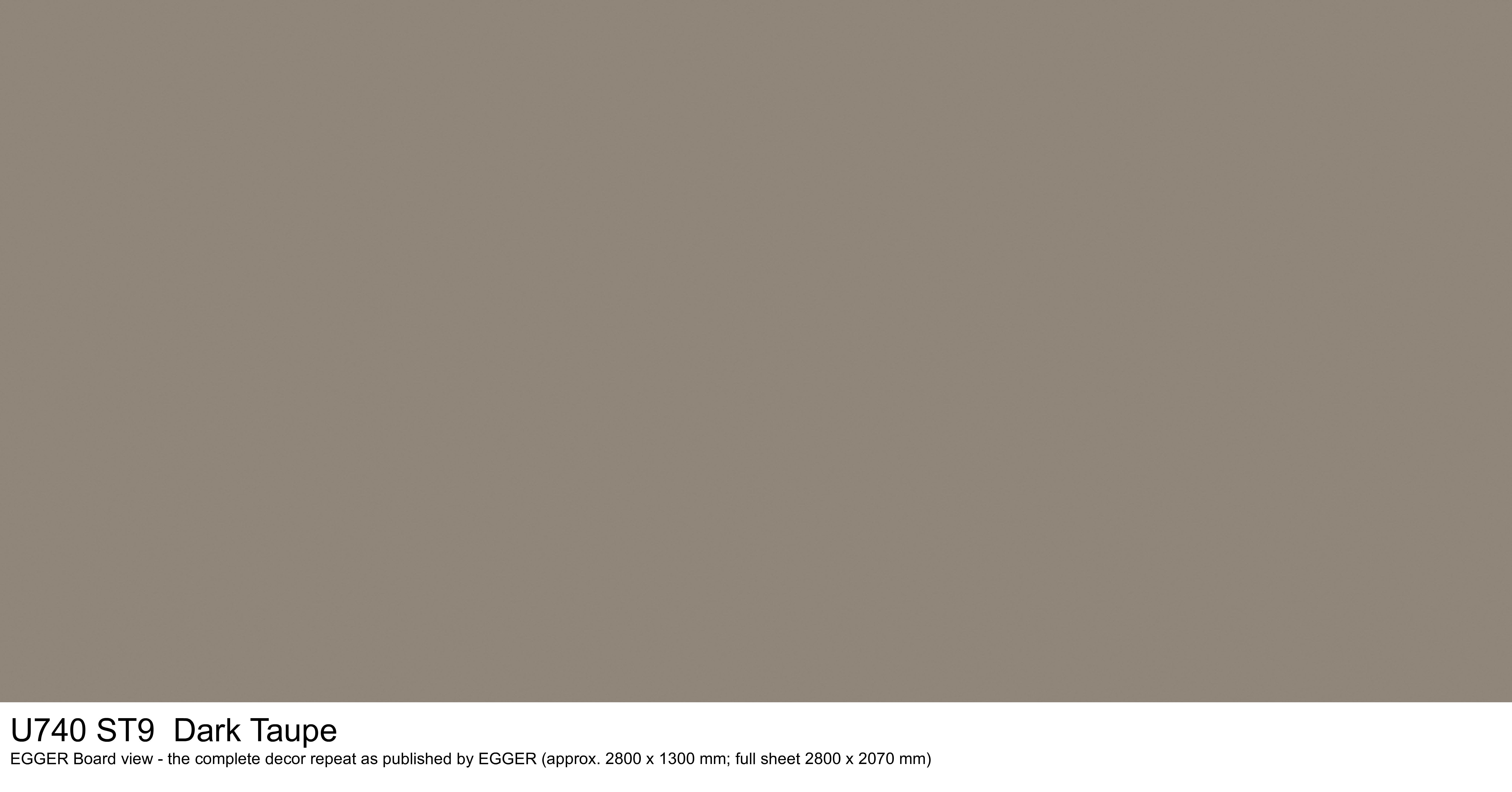 U740 ST9 Dark Taupe - EGGER Board view, complete decor repeat