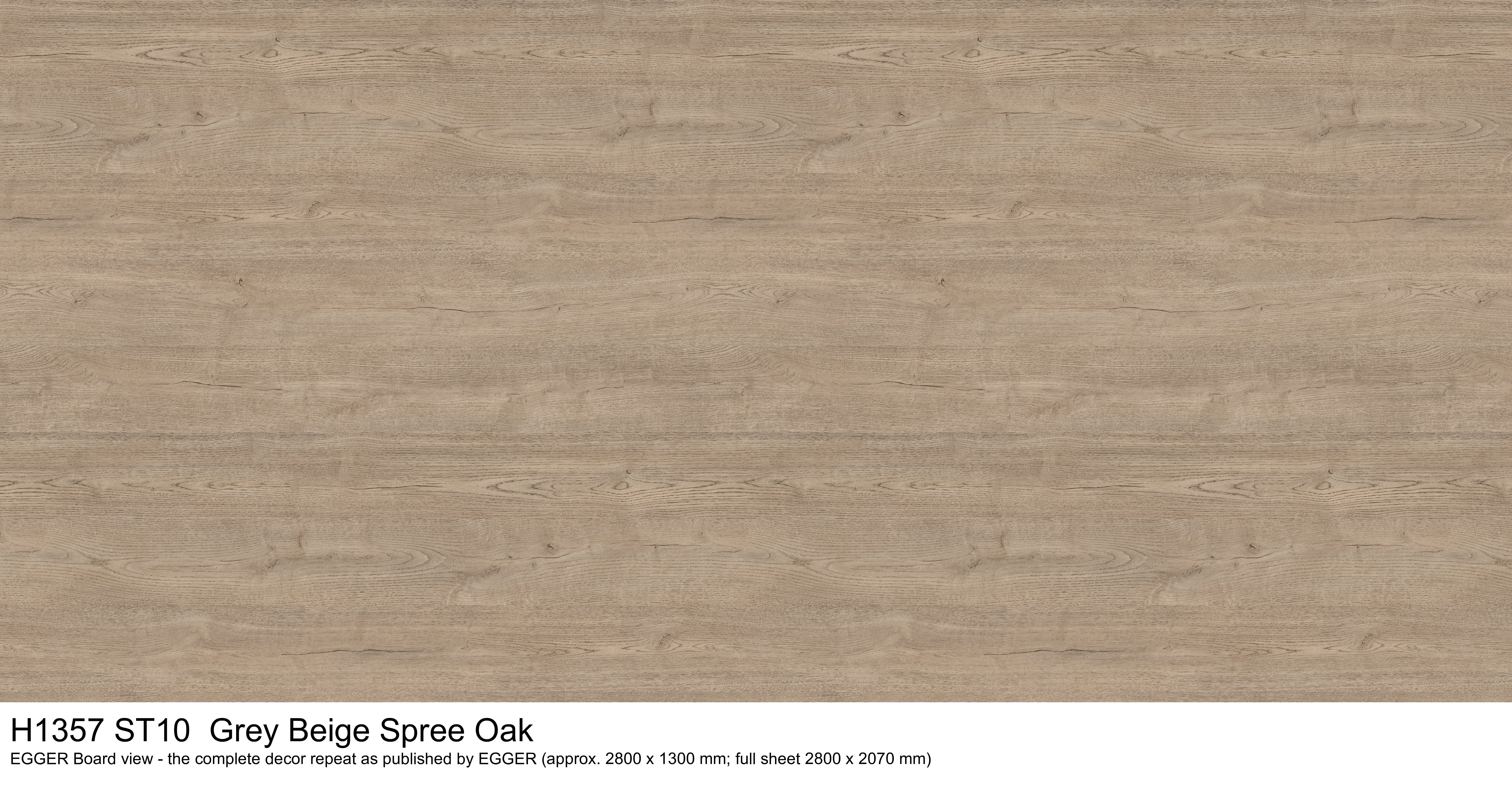 H1357 ST10 Grey Beige Spree Oak - EGGER Board view, complete decor repeat