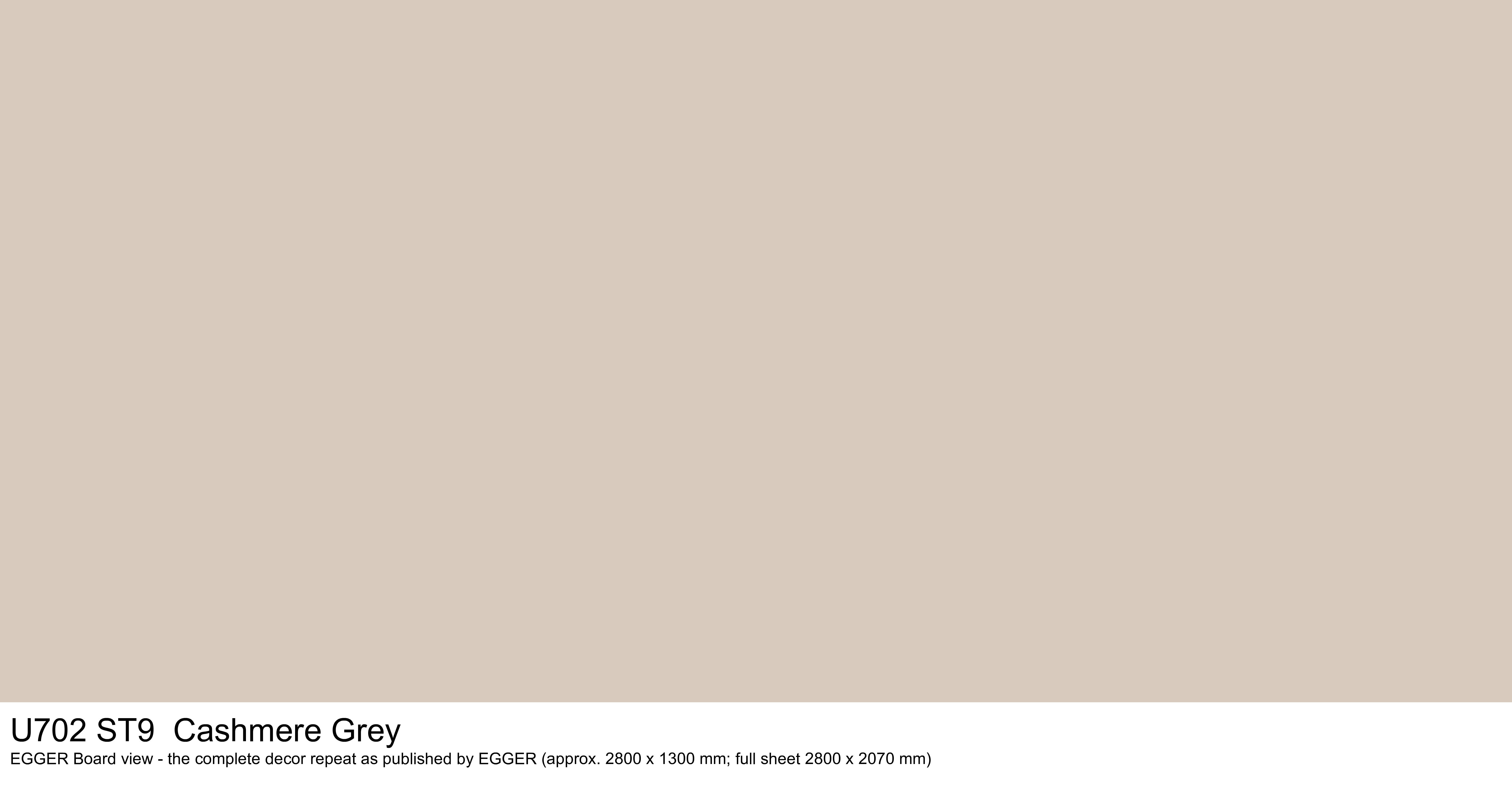 U702 ST9 Cashmere Grey - EGGER Board view, complete decor repeat