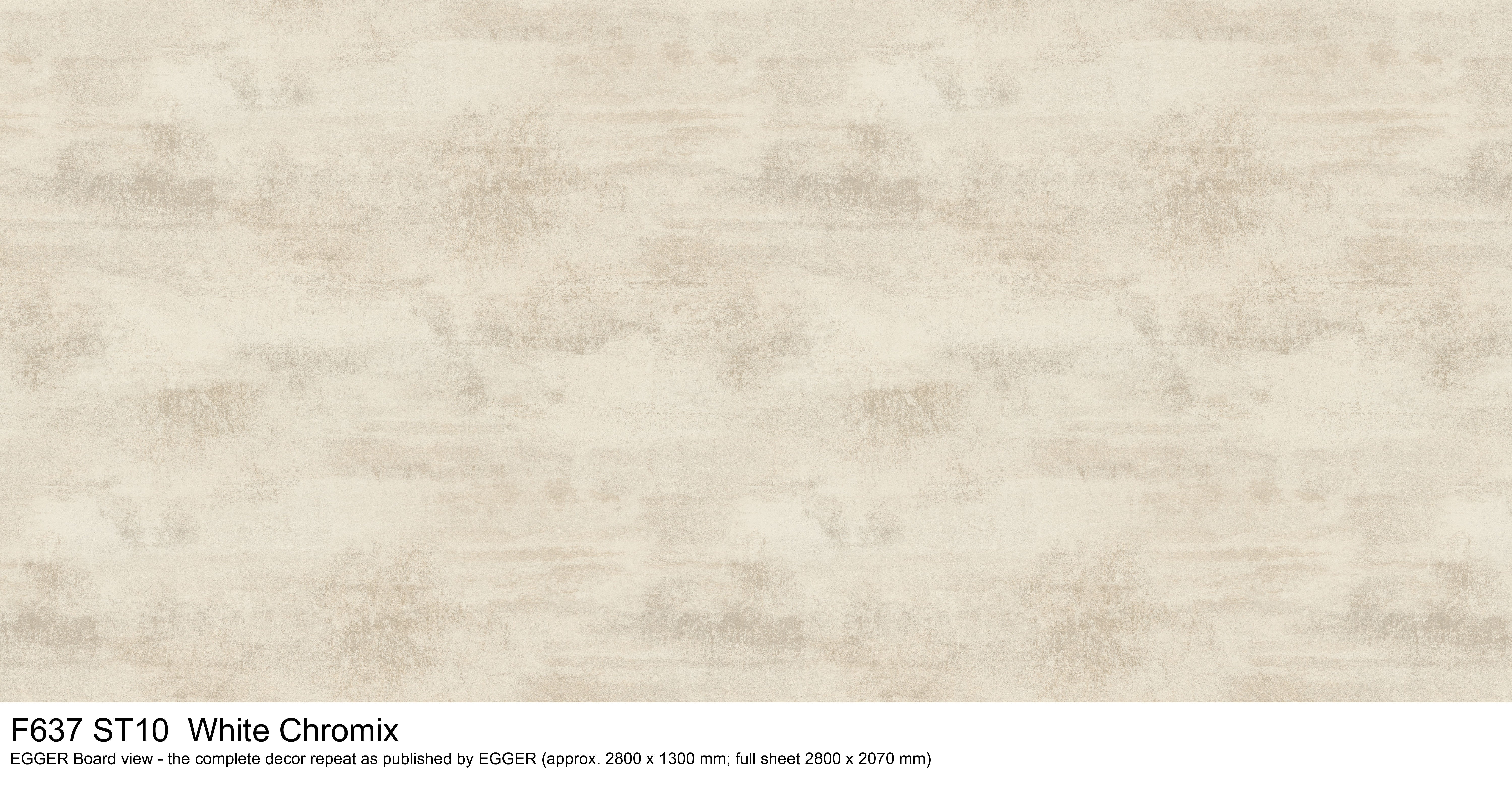 F637 ST10 White Chromix - EGGER Board view, complete decor repeat