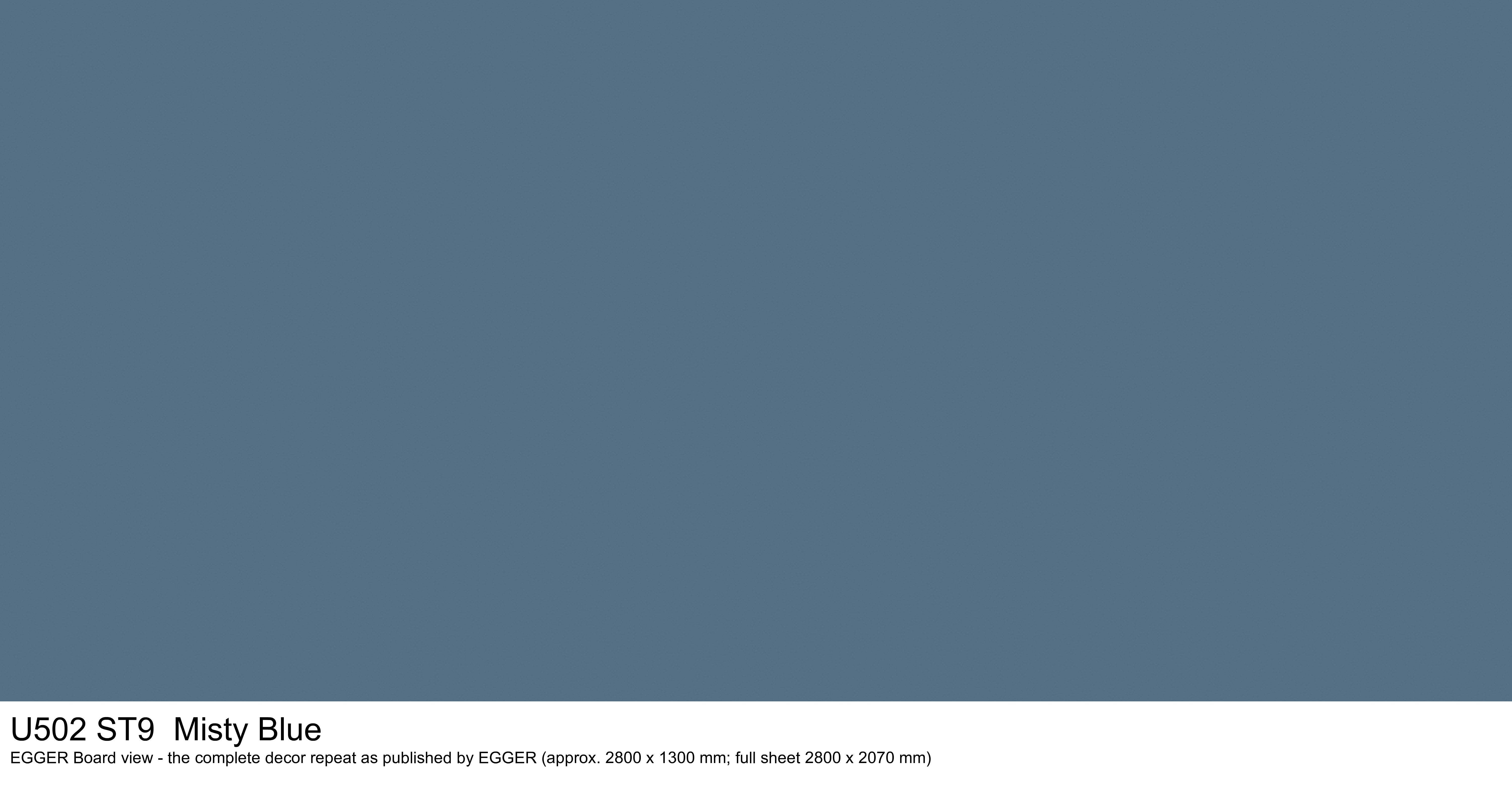 U502 ST9 Misty Blue - EGGER Board view, complete decor repeat