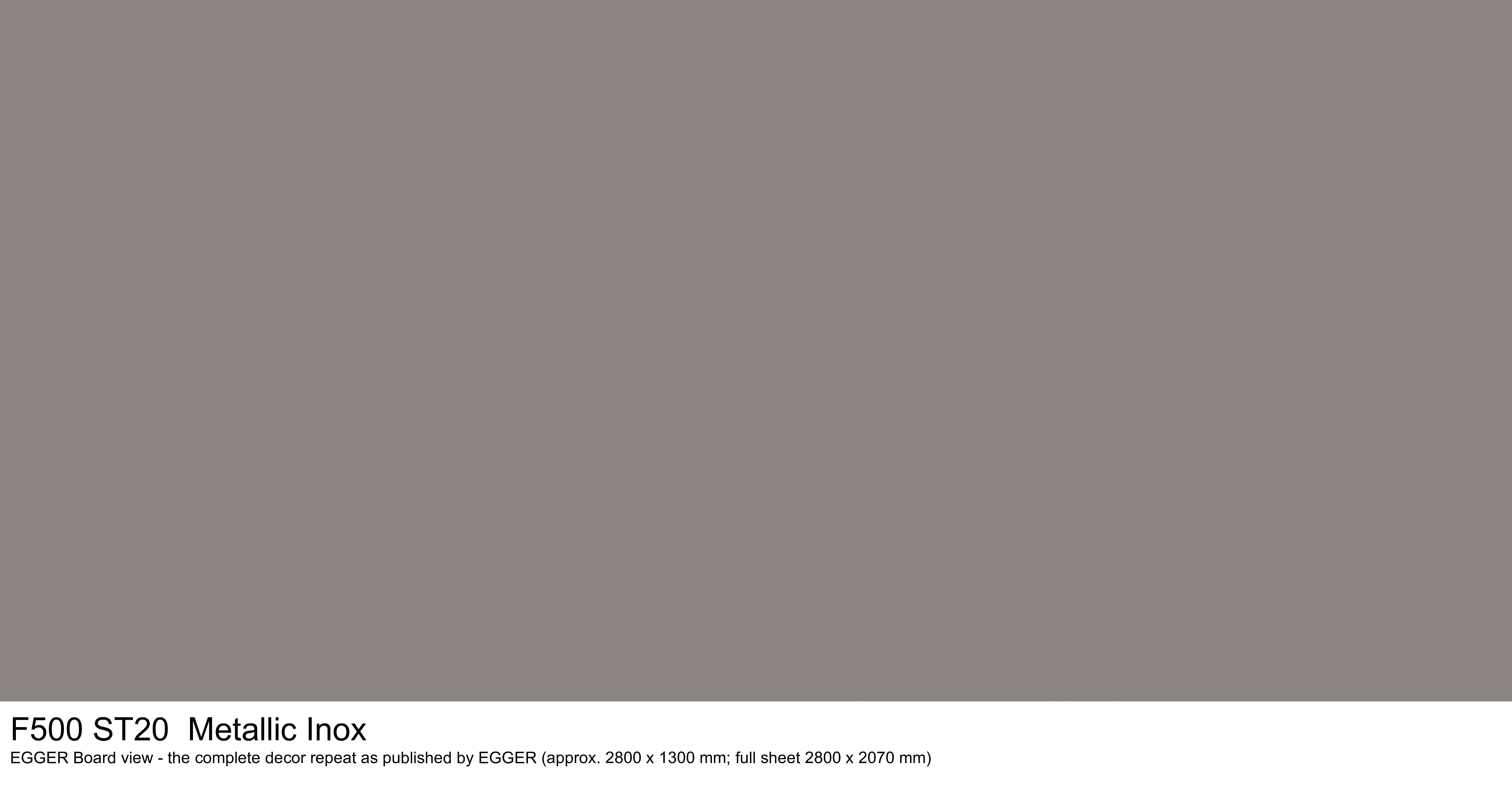 F500 ST20 Metallic Inox - EGGER Board view, complete decor repeat