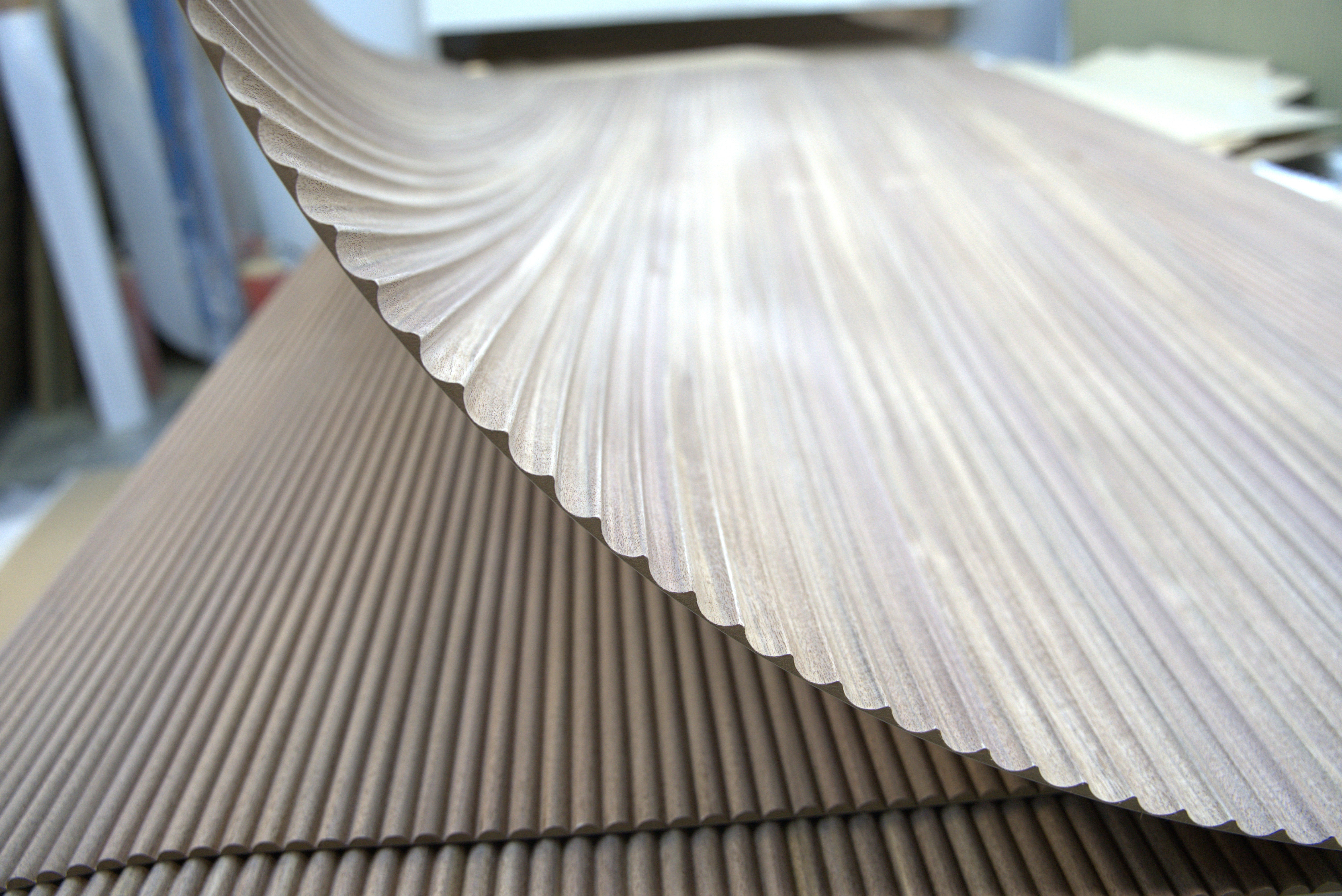 Legato Loops - 20mm Fluted Walnut Veneered MDF Panels 5mm + Base panel