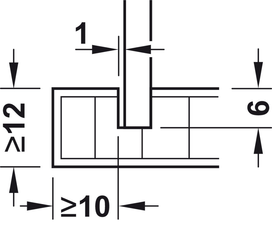 Rear Panel Connector, Häfele Ixconnect RPC G 13/20 for press fitting into the groove