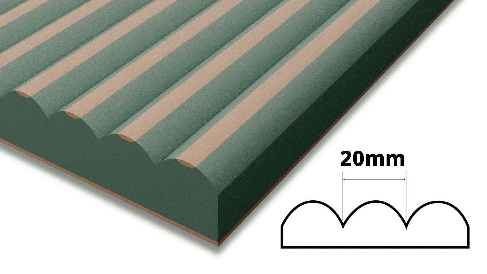 Ribbed MDF Panels - Ribs Width 20mm