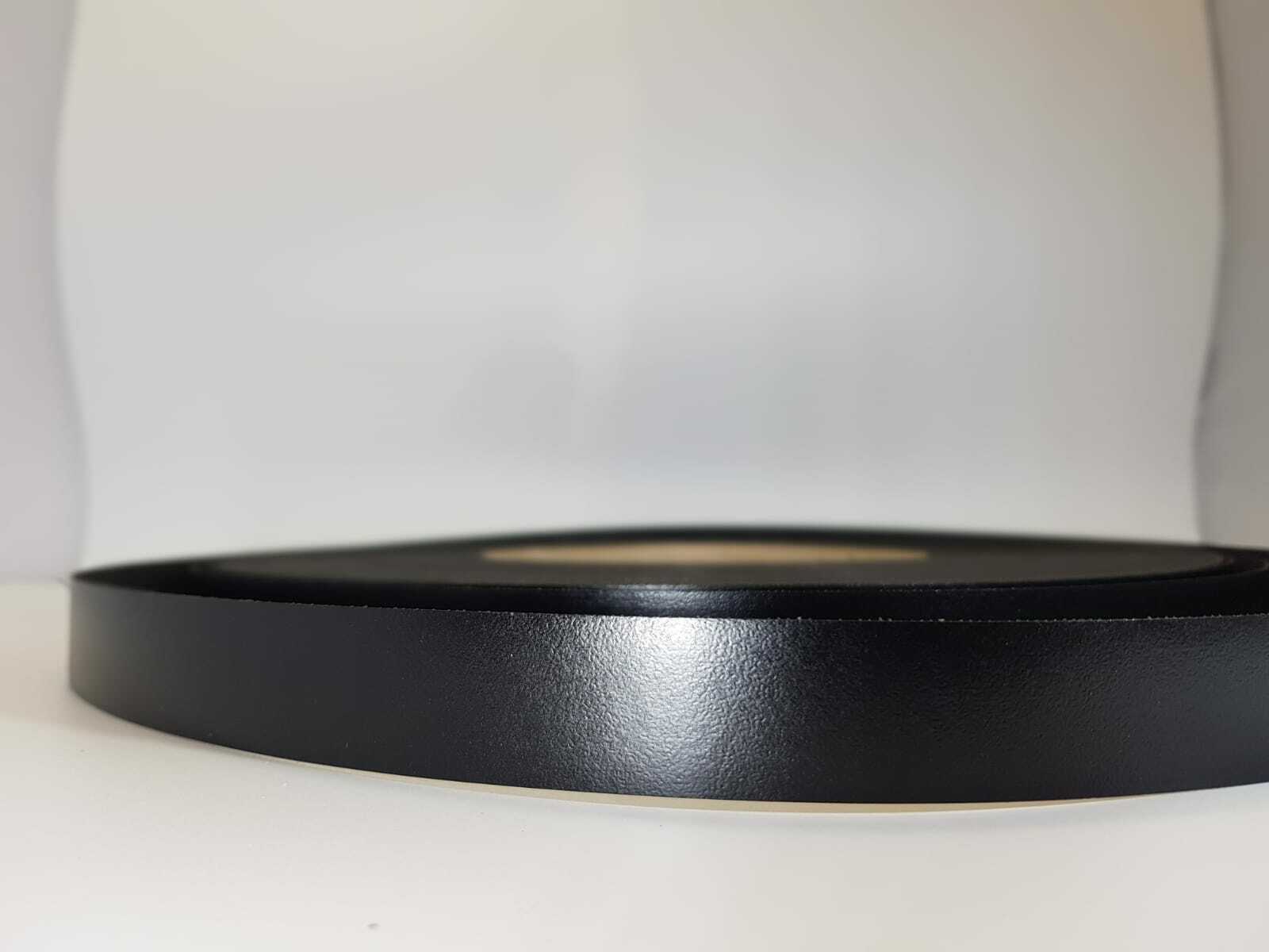 Edgebanding Edging Tape Iron-on Pre-Glued Melamine BLACK TEXTURED